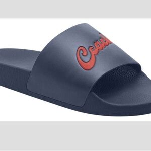Coach Dark Blue Slides with Red Accent